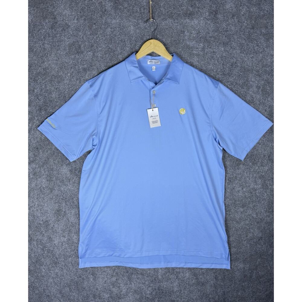 Peter Millar Polo Shirt Mens XL Blue Summer Comfort Short Sleeve Stretch Golf